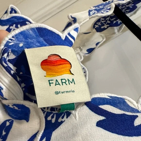 FARM Rio Blue Floral Midi Dress - Picture 2 of 3